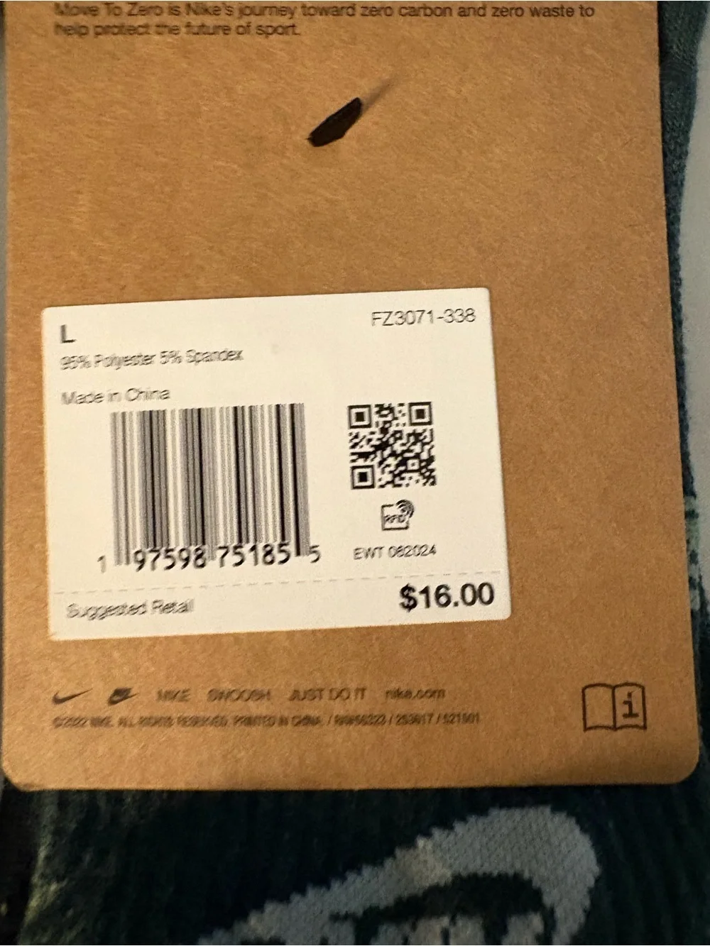 2 Nike Dri-fit Essential Holiday Fair Isle Crew Socks FZ7031-338 Green M 8-12